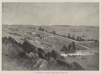 Das Schlachtfeld bei Doornkop, gesehen von der Seite der Buren